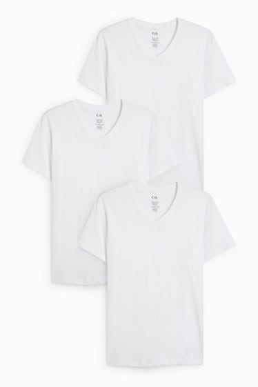 Hombre - Pack de 3 - camisetas interiores - sin costuras - blanco