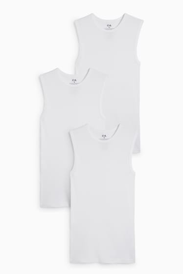 Men - Multipack of 3 - vest top - skinny rib - seamless - white