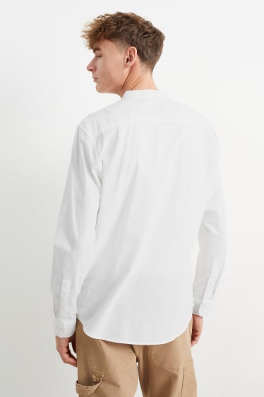 Hombre - Camisa - regular fit - cuello mao - blanco