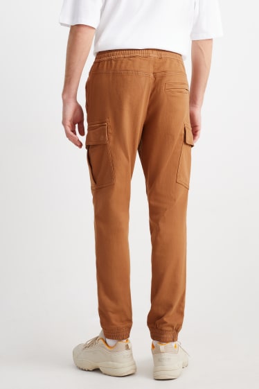 Hommes - Pantalon cargo - tapered fit - havane
