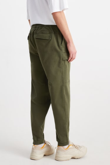 Men - Cargo trousers - tapered fit - dark green