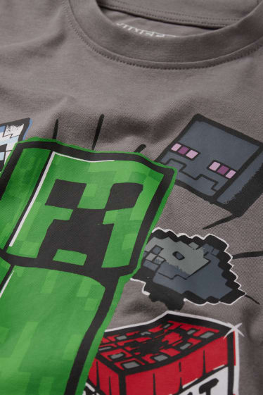 Dzieci - Minecraft - koszulka z krótkim rękawem - szary