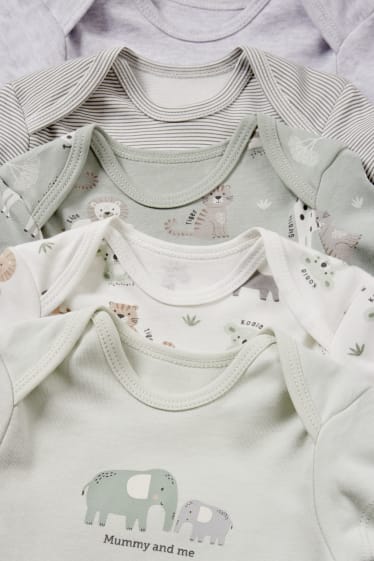 Babies - Multipack of 5 - wild animals - baby bodysuit - cremewhite