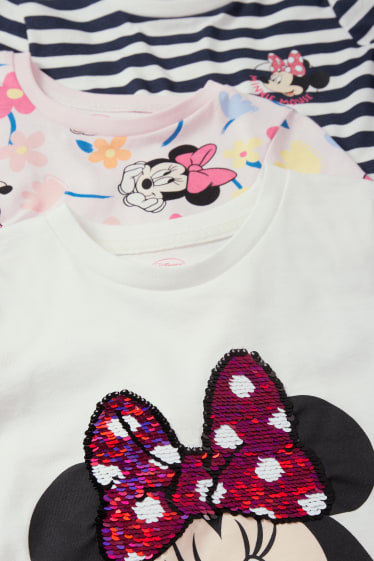 Dětské - Multipack 3 ks - Minnie Mouse - tričko s krátkým rukávem - bílá