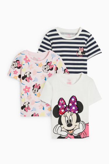 Niños - Pack de 3 - Minnie Mouse - camisetas de manga corta - blanco