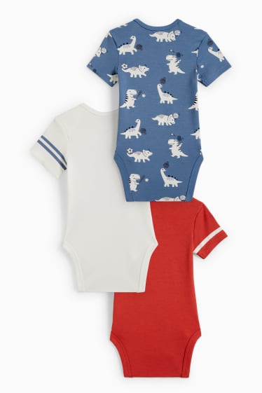 Babies - Multipack of 3 - animals - baby bodysuit - red