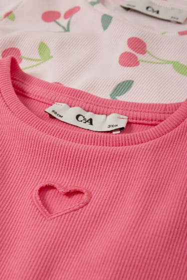 Copii - Multipack 2 buc. - cireșe - tricou cu mânecă scurtă - roz