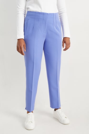 Kobiety - Spodnie materiałowe - wysoki stan - tapered fit - purpurowy