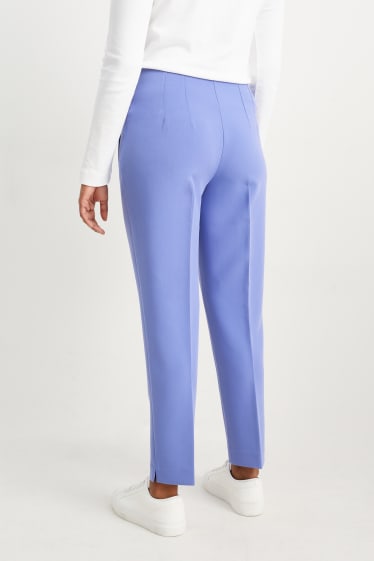 Dames - Pantalon - high waist - tapered fit - paars