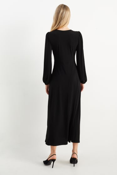 Femmes - Robe Fit & Flare à col V - noir