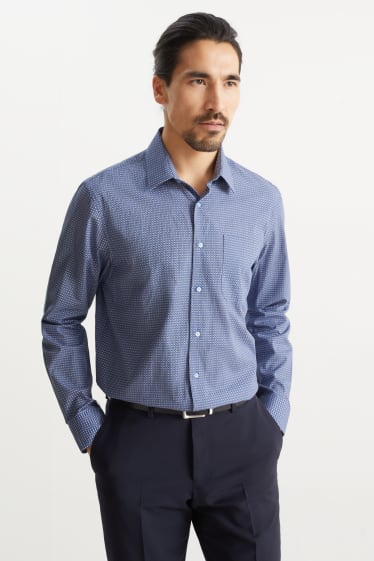 Hombre - Camisa de oficina - regular fit - Kent - de planchado fácil - azul
