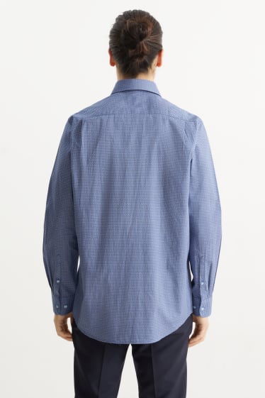 Uomo - Camicia business - regular fit - colletto all'italiana - facile da stirare - blu