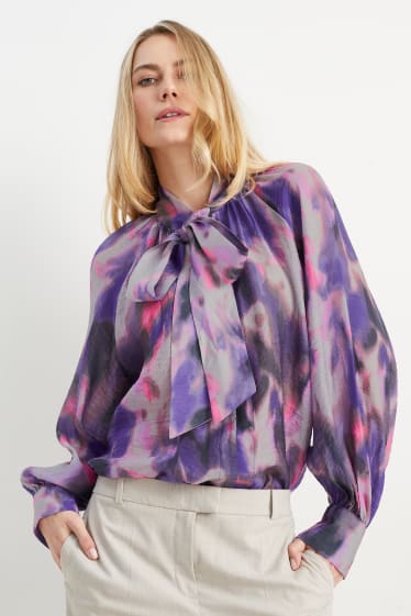 Damen - Bluse - gemustert - violett