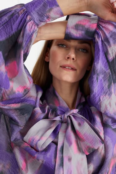 Women - Blouse - patterned - violet