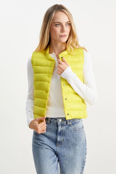 Women - Quilted gilet - yellow