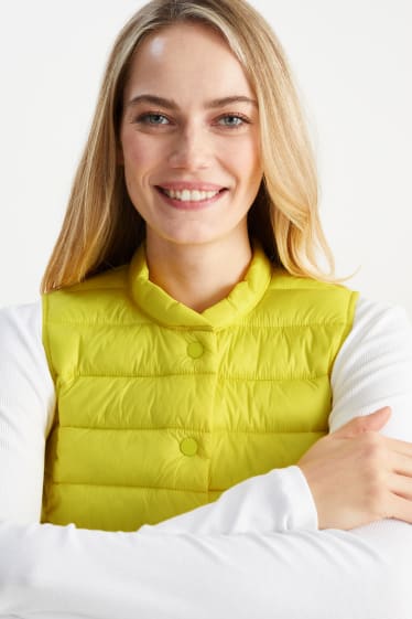 Women - Quilted gilet - yellow