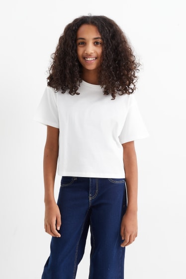 Kinder Mädchen - Kurzarmshirt - weiss