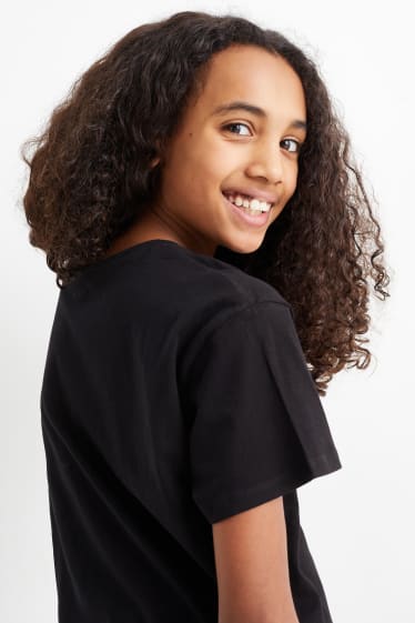 Kinder Mädchen - Kurzarmshirt - schwarz
