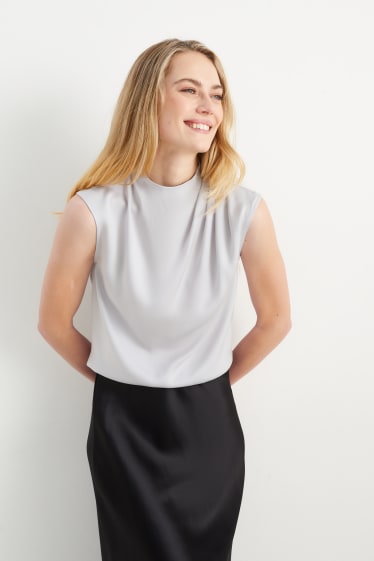 Femei - Bluză office fără mâneci - gri