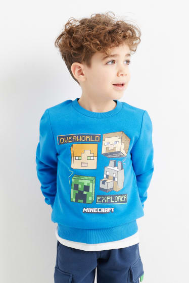 Kinderen: jongens - Set van 2 - Minecraft - sweatshirt - blauw