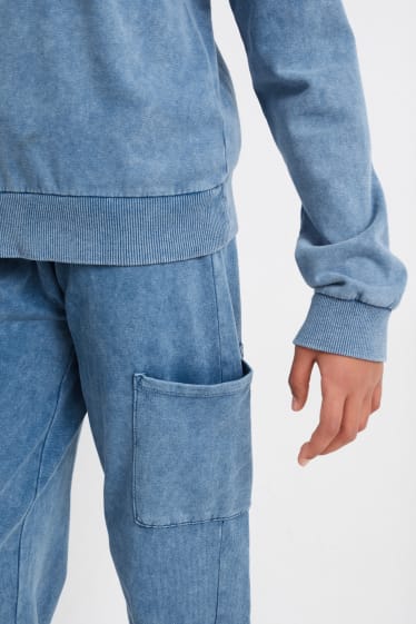 Kinder Mädchen - Set - Sweatshirt und Cargo-Jogginghose - 2 teilig - blau