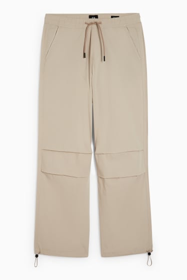 Men - Parachute trousers - light beige