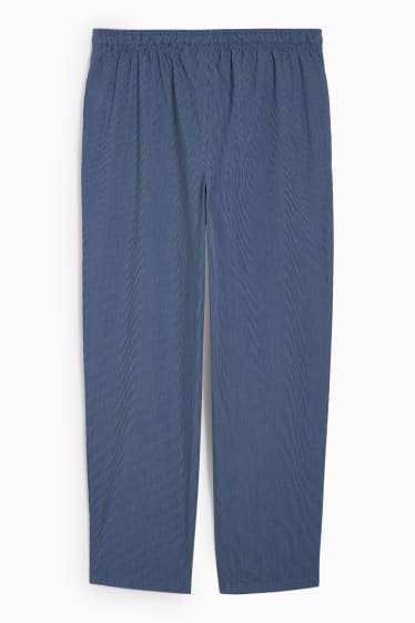 Uomo - Pantaloni pigiama - a righe - blu scuro