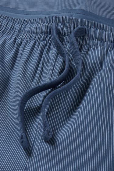 Pánské - Pyžamové kalhoty - pruhované - tmavomodrá