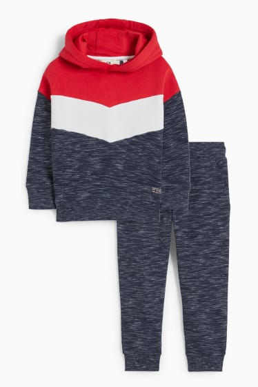 Bambini - Set - felpa con cappuccio e pantaloni sportivi - 2 pezzi - rosso