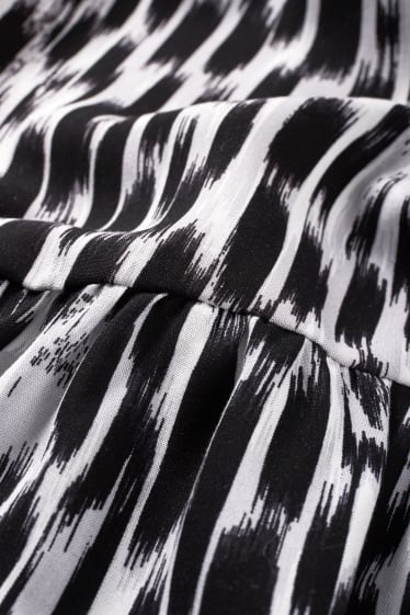 Women - Viscose dress - patterned - black / white