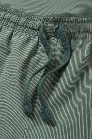 Pánské - Pyžamové kalhoty - pruhované - zelená