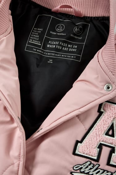 Kinder - Collegejacke - wasserabweisend - rosa