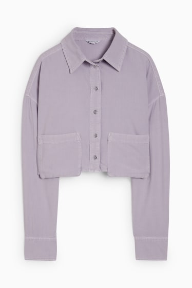 Women - Cropped blouse - light violet