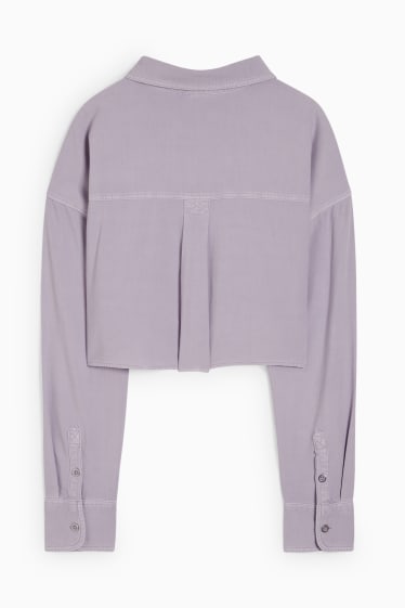 Women - Cropped blouse - light violet