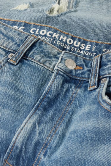 Dámské - CLOCKHOUSE - loose fit jeans - high waist - džíny - světle modré