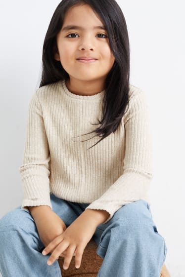 Niños: niñas - Camiseta de manga larga - beige claro