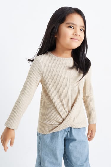 Niños: niñas - Camiseta de manga larga - beige claro