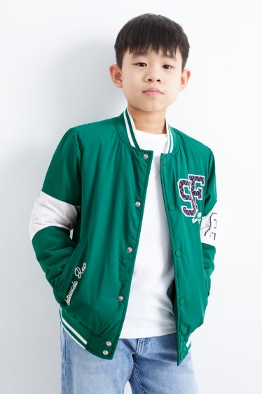 Bambini - Giacca stile college - verde