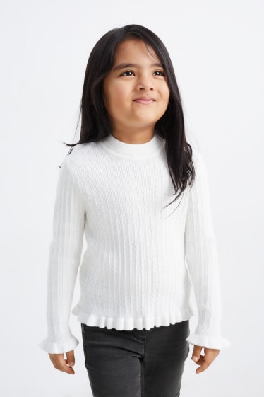 Kinder - Pullover - cremeweiß