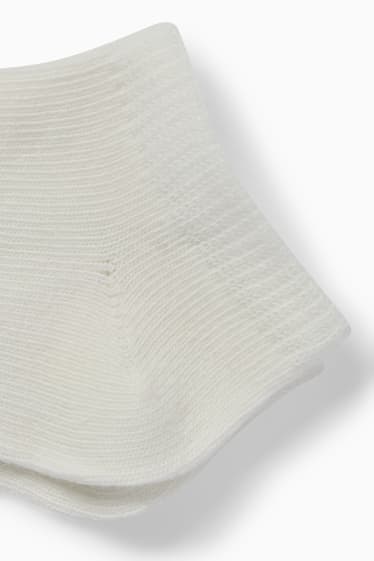Neonati - Confezione da 10 - calzini corti per bebè - bianco crema