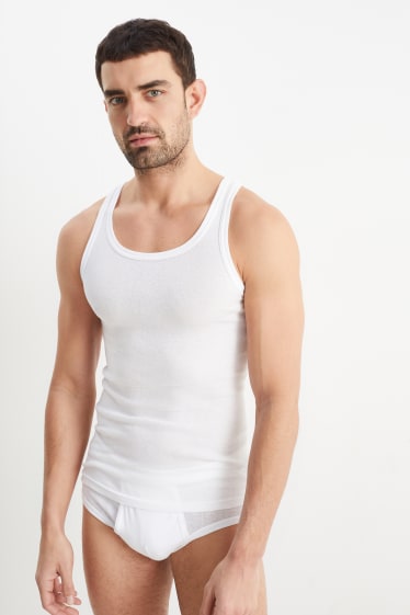 Hommes - Lot de 5 - maillots de corps - sans coutures - blanc