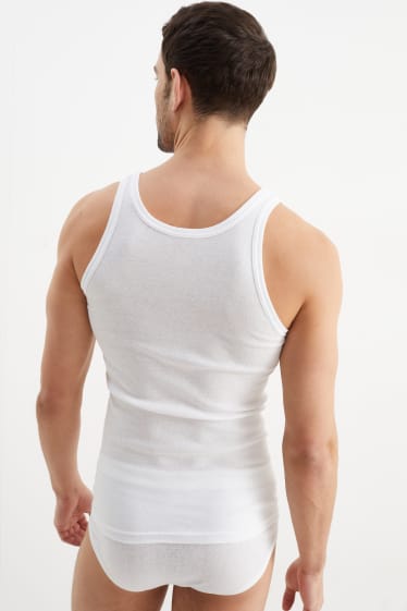 Hombre - Pack de 5 - camisetas interiores - sin costuras - blanco