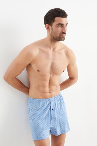 Hommes - Lot de 2 - caleçons - jersey - bleu clair