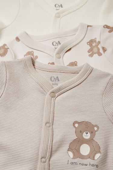 Bébés - Lot de 3 - ourson - pyjama bébé - gris clair
