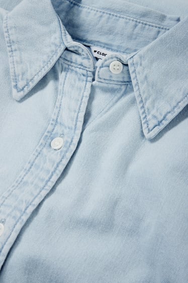 Dospívající a mladí - CLOCKHOUSE - džínová košile - džíny - světle modré