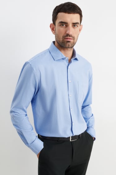 Hommes - Chemise de bureau - regular fit - col cutaway - facile à repasser - bleu clair