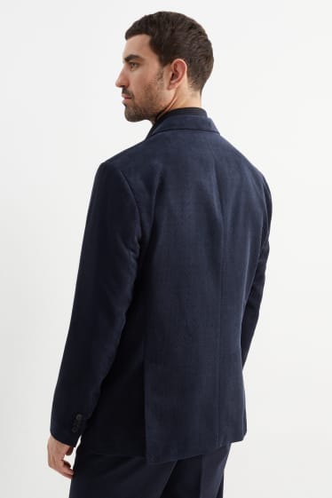 Men - Jacket - regular fit - textured - dark blue