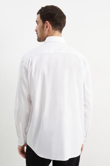 Uomo - Camicia business - regular fit - colletto all'italiana - facile da stirare - bianco