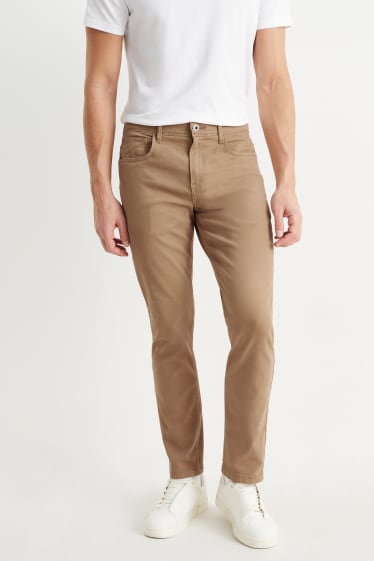 Uomo - Pantaloni - slim fit - Flex - marrone chiaro