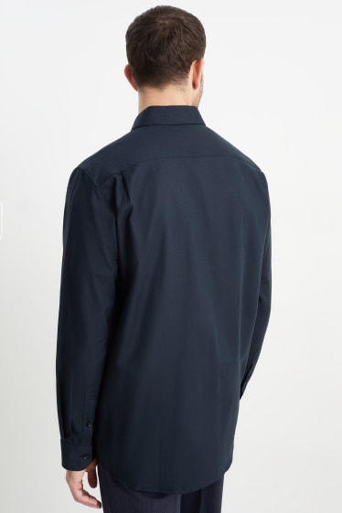 Home - Camisa formal - regular fit - cutaway - fàcil de planxar - negre
